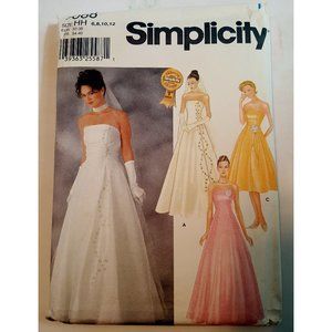 Uncut Simplicity 7068 Strapless Evening, Bridal, Wedding Gown - Sizes 6-12